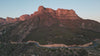 Cape Town, South Africa view from a high vantage point with mountains and clouds.